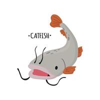 peixe-gato ícone clipart avatar logótipo isolado ilustração vetor