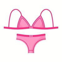 calcinha e sutiã de lingerie rosa feminino. conceito de moda. vetor