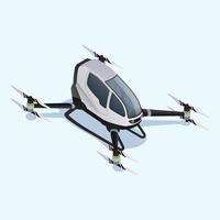drones quadrocopters aeronaves digitais isométricas vetor