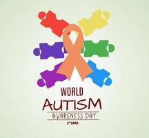ilustração vetorial do dia mundial da consciência do autismo vetor
