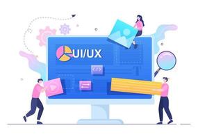 ilustração em vetor design plano de programador ui ux