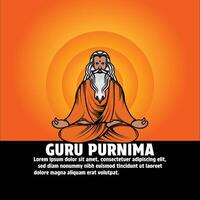 guru purnima fundo Julho 3 dia do honrando celebração guru purnima poster, bandeira, cumprimento cartão modelo vetor