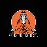 guru purnima ilustração. Julho 3. dia do honrando celebração guru purnima. adesivo, poster, bandeira, cumprimento cartão modelo vetor