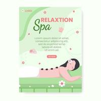 cartaz de spa e massagem editável de ilustração de fundo quadrado adequado para mídia social, feed, cartão, saudações, anúncios impressos e na web vetor