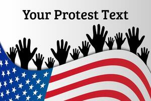 americano protesto ilustração com bandeira e mãos vetor