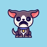 aventura de cachorro zangado para personagem, ícone, logotipo, adesivo e ilustração vetor