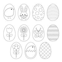 Ovo de Páscoa Digital Stamps Clipart vetor