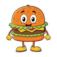 fofa Hamburger mascote logotipo Hamburguer de queijo mascote vetor
