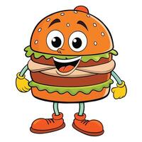 fofa Hamburger mascote logotipo Hamburguer de queijo mascote vetor