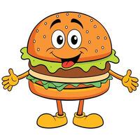 fofa Hamburger mascote logotipo Hamburguer de queijo mascote vetor