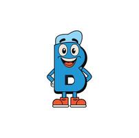 alfabeto b mascote desenho animado carta b mascote t camisa Projeto para impressão em exigem vetor