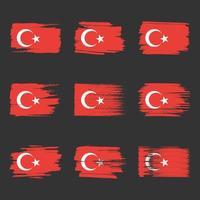 pinceladas da bandeira da Turquia pintadas vetor