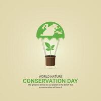 mundo natureza conservação dia. mundo natureza conservação dia celebração criativo Publicidades Projeto. Julho 28, . 3d ilustração vetor