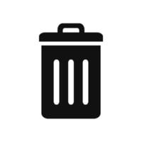 ícone de lata de lixo. lata de lixo com vetor de tampa. deletar ilustração do símbolo
