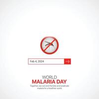 mundo malária dia. mundo malária dia criativo Publicidades Projeto abril 25. social meios de comunicação poster, , 3d ilustração. vetor