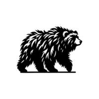 Preto e branco Urso logotipo. Urso logotipo Projeto modelo vetor