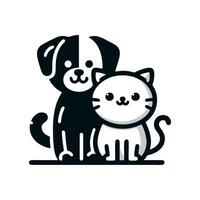 design de logotipo de cachorro e gato vetor