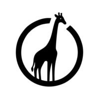 girafa animal logotipo projeto, logotipo ilustração vetor