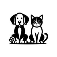 design de logotipo de cachorro e gato vetor