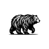 Preto e branco Urso logotipo. Urso logotipo Projeto modelo vetor