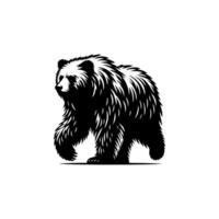 Preto e branco Urso logotipo. Urso logotipo Projeto modelo vetor