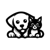design de logotipo de cachorro e gato vetor