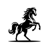 cavalo logotipo Projeto. em pé garanhão logotipo. Preto e branco cavalo logotipo Projeto vetor
