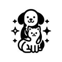 design de logotipo de cachorro e gato vetor
