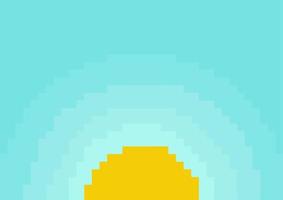 ilustração do nascer do sol em estilo pixel vetor