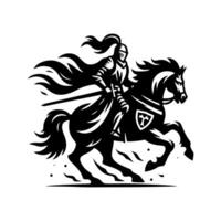 equestre cavaleiro logotipo Projeto. cavalo Guerreiro logotipo. guerra cavalo silhueta vetor