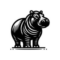 hipopótamo logotipo Projeto. hipopótamo logotipo placa vetor