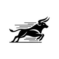 Preto e branco touro logotipo. corrida touro logotipo vetor