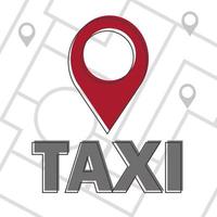 ícone de táxi do vetor. mapa pin com táxi verifica o sinal. ilustração vetorial vetor