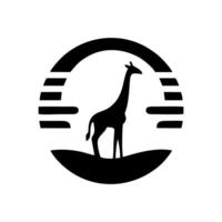 girafa animal logotipo projeto, logotipo ilustração vetor
