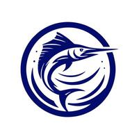 marlin pescaria logotipo ilustração vetor