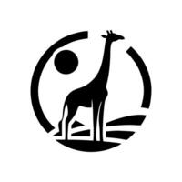 girafa animal logotipo projeto, logotipo ilustração vetor