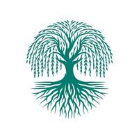 raiz árvore logotipo. raiz do a árvore logotipo símbolo ilustração projeto, carvalho árvore vintage logotipo Projeto vetor