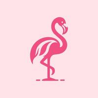 flamingo pássaro logotipo projeto, flamingo pássaro ilustração, lindo e elegante flamingo pássaro Projeto vetor