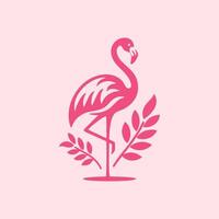 flamingo pássaro logotipo projeto, flamingo pássaro ilustração, lindo e elegante flamingo pássaro Projeto vetor