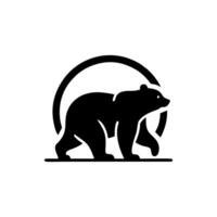 Preto e branco Urso logotipo. Urso logotipo Projeto modelo vetor