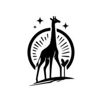 girafa animal logotipo projeto, logotipo ilustração vetor