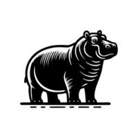 hipopótamo logotipo Projeto. hipopótamo logotipo placa vetor