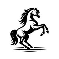 cavalo logotipo Projeto. em pé garanhão logotipo. Preto e branco cavalo logotipo Projeto vetor