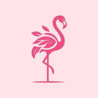 flamingo pássaro logotipo projeto, flamingo pássaro ilustração, lindo e elegante flamingo pássaro Projeto vetor