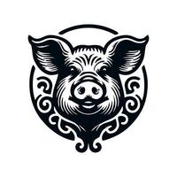 Preto animal porco ilustração logotipo silhueta. porco logotipo Projeto vetor