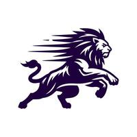 corrida leão logotipo. leão logotipo ilustração vetor