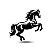 cavalo logotipo Projeto. em pé garanhão logotipo. Preto e branco cavalo logotipo Projeto vetor