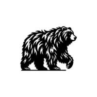 Preto e branco Urso logotipo. Urso logotipo Projeto modelo vetor