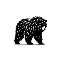 Preto e branco Urso logotipo. Urso logotipo Projeto modelo vetor