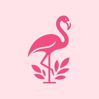 flamingo pássaro logotipo projeto, flamingo pássaro ilustração, lindo e elegante flamingo pássaro Projeto vetor